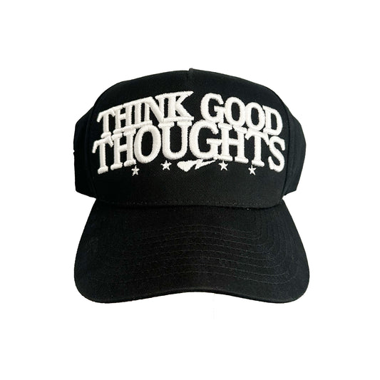 BLACK "HEROIKS" THINK GOOD THOUGHTS 5 PANEL CAP