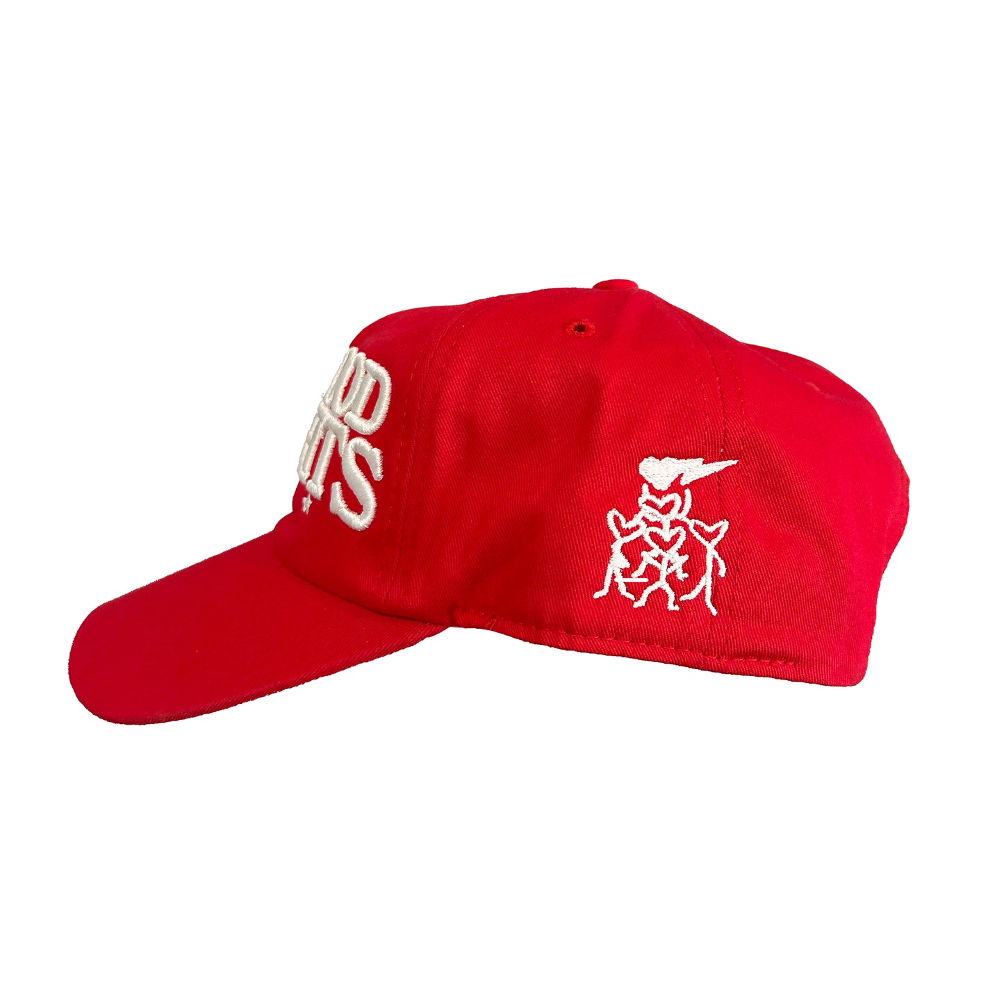 RED "HEROIKS" THINK GOOD THOUGHTS 5 PANEL CAP